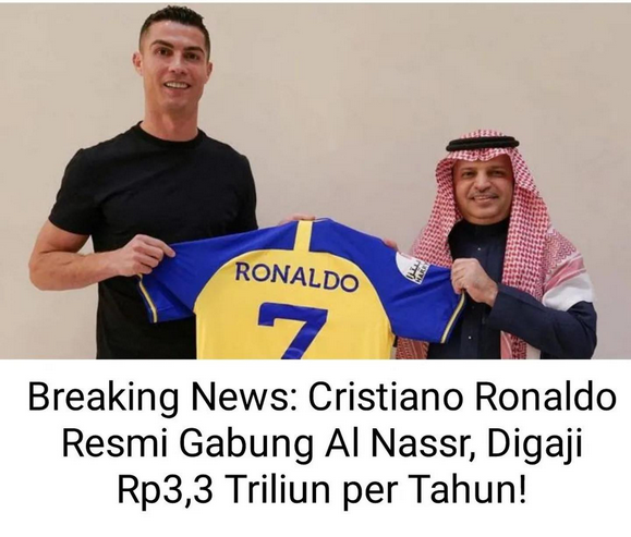 Breaking News : Cristiano Ronaldo Resmi Gabung Al Nassr, Digaji Rp33Triliun per Tahun!