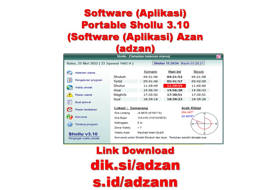 Software (Aplikasi) Portable Shollu 3.10 (Software (Aplikasi) Azan (adzan)