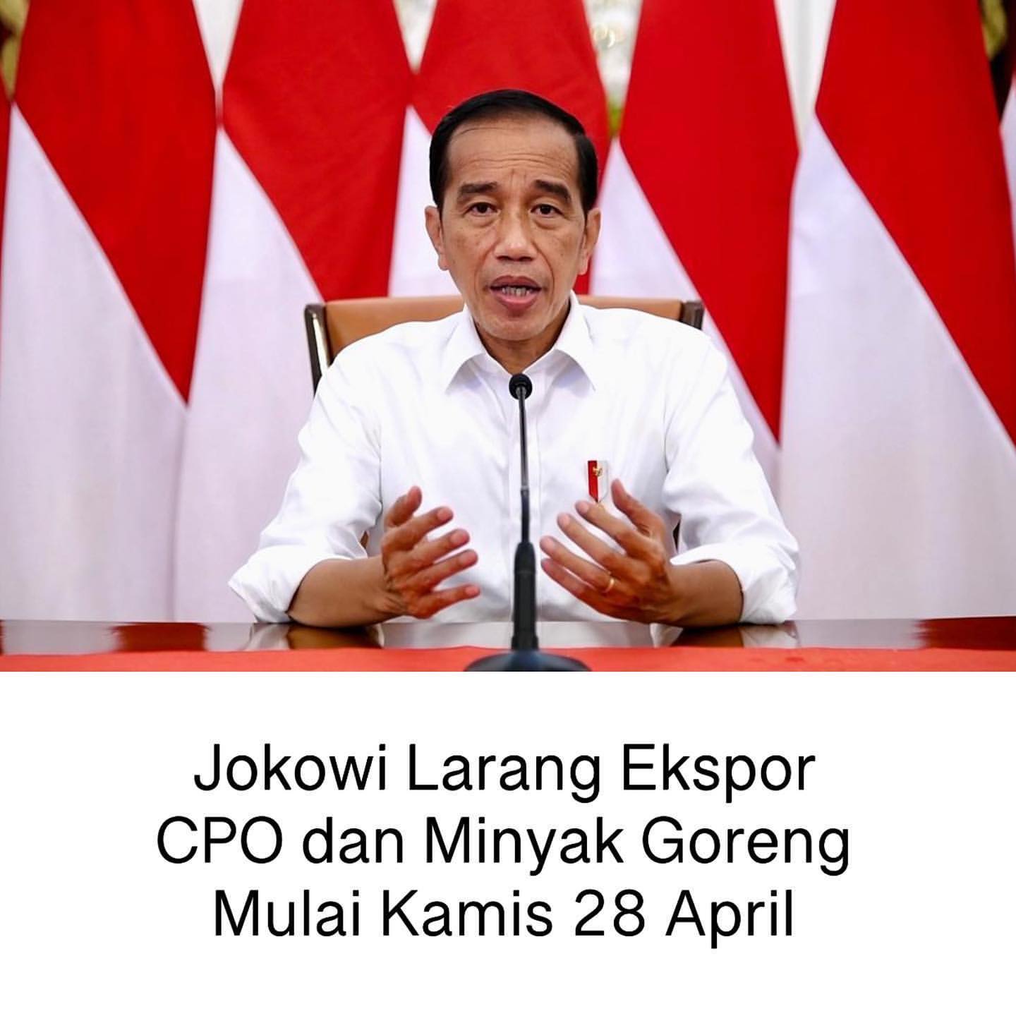 Jokowi Larang Ekspor CPO dan Minyak Goreng Mulai Kamis 28 April