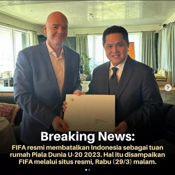 Breaking News: FIFA Resmi Membatalkan Indonesia Menjadi Tuan Rumah Piala Dunia U-20 2023