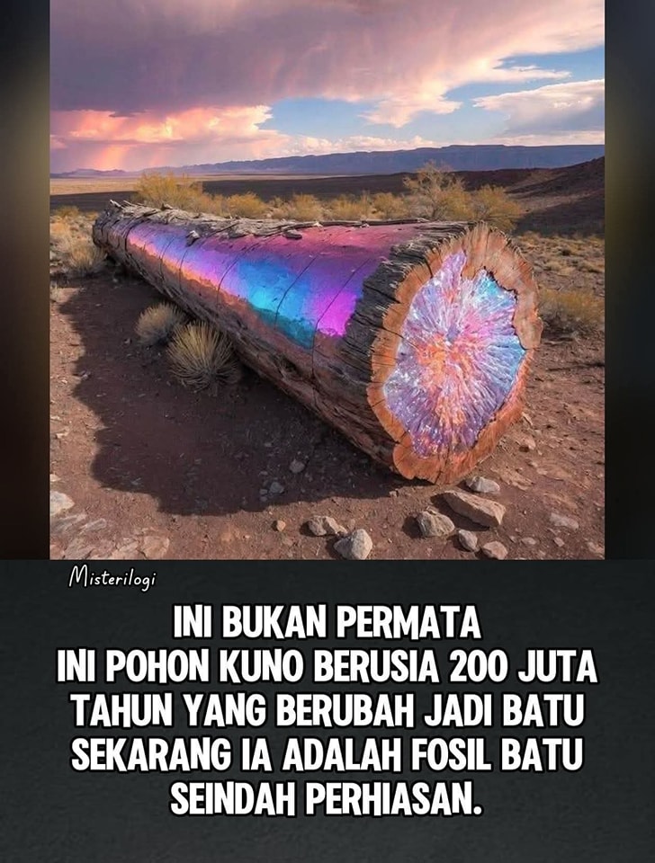 Ketika Kayu Menjadi Kristal: Keajaiban Fosil Berwarna dari 200 Juta Tahun Lalu"