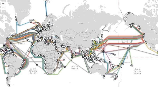 Seperti Inilah Peta Kabel Bawah Laut yang Menghubungkan Internet Seluruh Dunia