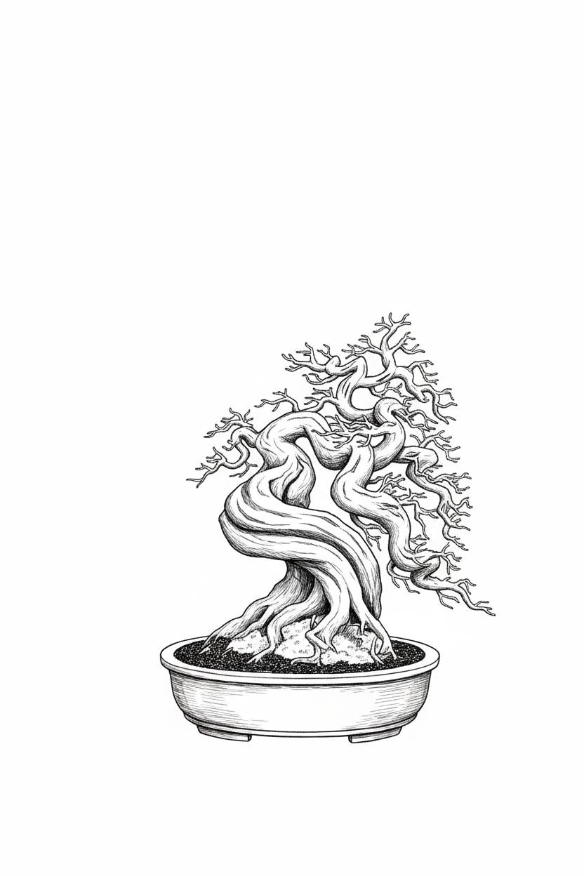 Sketsa Bonsai Untuk Inspirasi