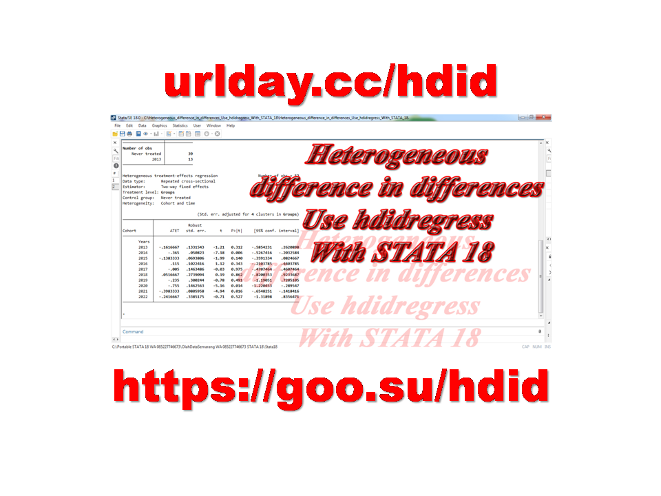 Heterogeneous difference in differences Use hdidregress With STATA 18