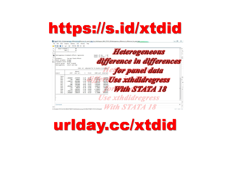 Heterogeneous difference in differences for panel data Use xthdidregress With STATA 18
