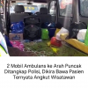 2 Mobil Ambulan Ke Arah Puncak Ditangkap Polisi, Dikira Bawa Pasien Ternyata Angkut Wisatawan