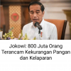 Jokowi : 800 Juta Orang Terancam Kekurangan Pangan dan Kelaparan